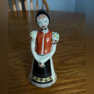 Vintage Hungarian Porcelain Hollohaza Folk Woman Figurine